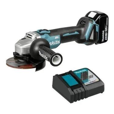 Imagem de Esmerilhadeira Dga504 + Bateria 5 Ah + Carregador Biv Makita, Bivolt