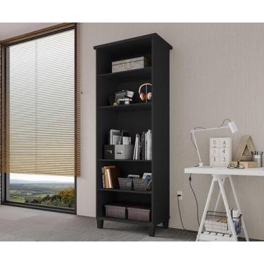 Imagem de Armário Organizador Multiuso com Prateleiras Library Preto - Luapa