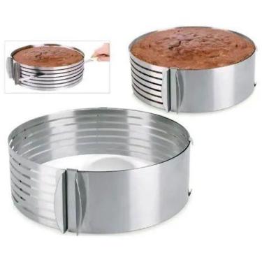 Imagem de Fatiador De Bolo Molde Camadas Em Aço Inoxidável Wincy 30x24 Cm