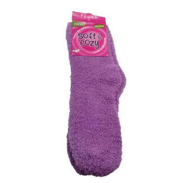 Imagem de Meia Pelúcia Feminino Inverno lisa Quentinha Proteção Frio - HHW, Roxo