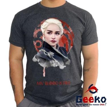Imagem de Camiseta Daenerys Targaryen 100% Algodão Game Of Thrones My Blood is F