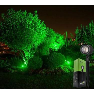 Imagem de Espeto de Jardim LED 5w Verde Holofote Projetor de luz Prova D'água Bi