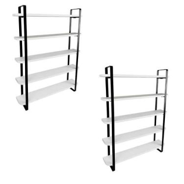 Imagem de kit com 02 Nicho Expositor Arusi 100 Esmaltes 5 Prateleiras - Loja da 