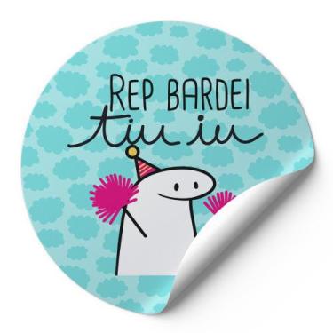 Imagem de 120 Etiquetas Auto Colante Adesivos Redondos Meme Flork Bento Aniversá