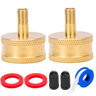 Imagem de Breezliy Plugue de sopro de latão RV, válvula de enchimento de pneu para torneira de mangueira de jardim fêmea, adaptador de sopro de inverno, adequado para campistas, motorhomes e trailers de viagem