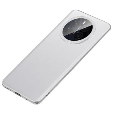 Imagem de HAO RIYLN Capa magnética para Honor Magic 7 Pro/7, capa fina de couro luxuosa, proteção total para lentes de carregamento sem fio, capa de telefone empresarial, cinza, 7Pro