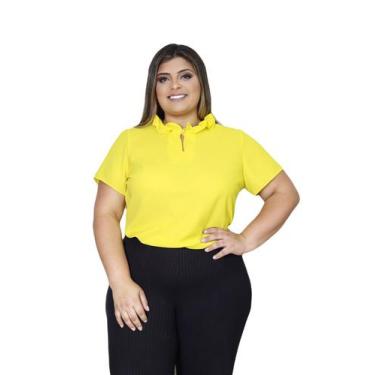 Imagem de Blusa manga curta feminina plus size barata sku:bp16 - R.S MODAS, Amar