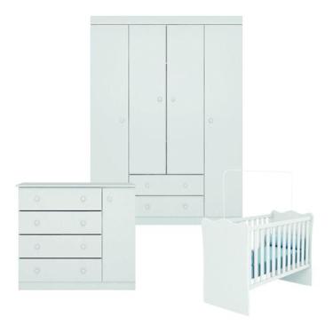 Imagem de Conjunto Quarto de Bebê Guarda Roupa, Cômoda Helena e Berço 1 Phoenix 