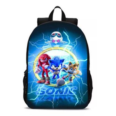 Imagem de Mochila Escolar Infantil Meninos Super Sonic o Ouriço Azul e Seus Amig