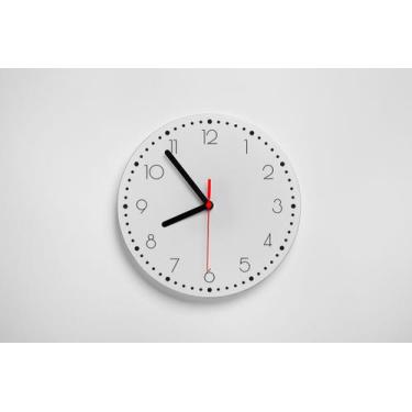 Imagem de Relógio De Parede Redondo Branco Numeral Pontilhado 32x32cm - PRESENTE