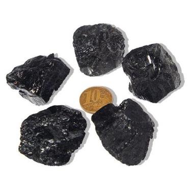 Imagem de 05 Turmalina Preta Pedra Natural 30 a 50g Média 4cm Tipo B - Cristaisd