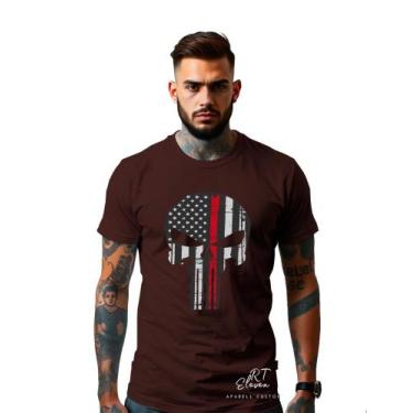 Imagem de Camiseta Personalizada Estampa Justiceiro Masculina Algodão Estampada 