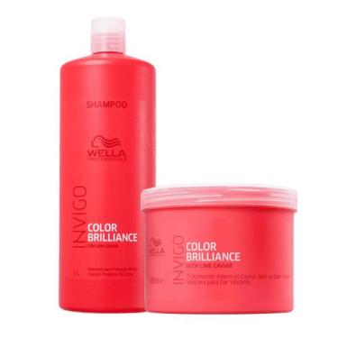 Imagem de Kit Brilliance Shampoo 1L Máscara 500ml - Wella - Wella Professionals