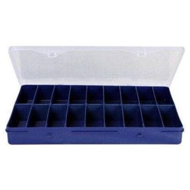 Imagem de Estojo Simples 35x22cm Azul 18 Divisorias Hi