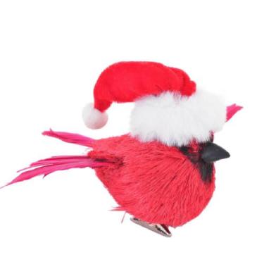 Imagem de Enfeite passaro natalino tie gorro c presilha 20x14x14cm - Wincy