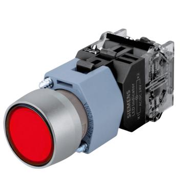 Imagem de Botão Comando Sinalizado Completo 1NF 24Vca/cc Vermelho Cód. 3SB7133-0DB20-1CA0 – Siemens