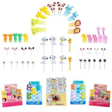 Imagem de Jogo Garfinho Infantil Petisco Para Frutas Palitinho 48pç - PromoGalax