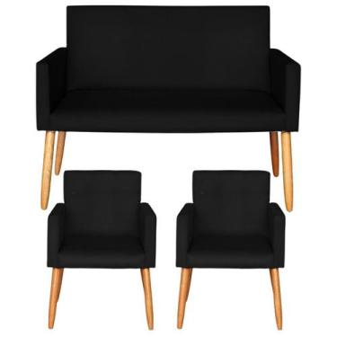 Imagem de Kit Namoradeira com Poltrona para Sala de Espera Recepção ambiente peq