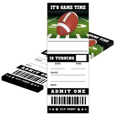 Imagem de heiyihe 20 cartões de convite de ingressos de jogo de futebol - Convite de aniversário de futebol com envelopes para adolescentes crianças adultos - cartões de aniversário esportivos - lembrancinhas e