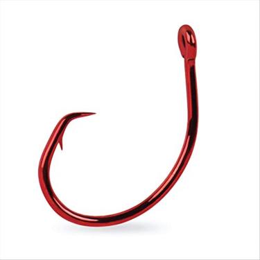 Imagem de Gancho de arame extrafino Mustad UltraPoint Demon Wide Gap Perfect in-Line Circle 1, Blonde Red, [Size 5/0, Pack of 10]