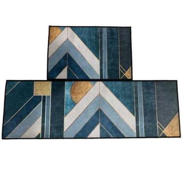 Imagem de Kit Passadeira Tapete de Cozinha Antiderrapante Fast Food - Casa Pedro