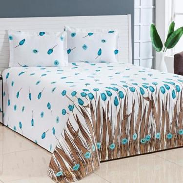 Imagem de Kit Cobre Leito Solteiro Bella Piquet 02 Peças - Tulipa Azul - MJ Enxo