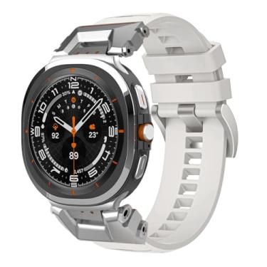 Imagem de synsing Pulseira esportiva robusta para Galaxy Watch Ultra 7 (largura de 26 mm) compatível com Samsung Watch Ultra de 47 mm para homens, pulseira respirável com TPU premium e conector de metal de aço