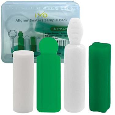 Imagem de IXO Aligner Seater Sample Pack for Invisalign Aligner Trays (Original, XL, Flat, and Square Seaters) with Tray Removal Device and Storage Case
