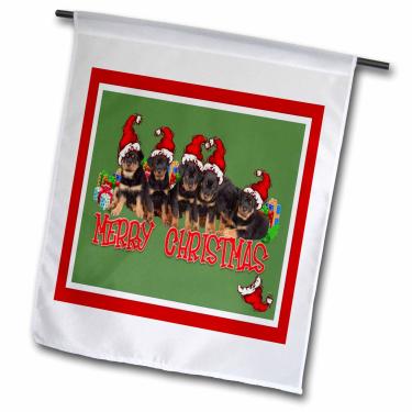 Imagem de 3dRose fl_47071_1 Bandeira de jardim de filhotes Rottweiler Merry Christmas, 30 x 45 cm