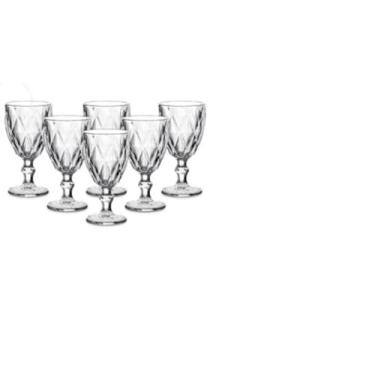 Imagem de Kit Diamond Vidro Transparente Para Vinho Qualidade Luxo Resistente 330ml (6)