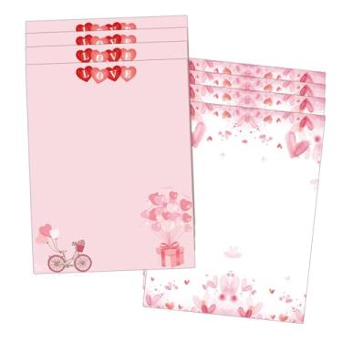Imagem de Conjunto de 52 papéis timbrados feliz dia dos namorados, 21,6 x 28 cm, vermelho, rosa, coração, coração, papel de escrita, papel timbrado para Dia dos Namorados, papel timbrado para chá de panela de