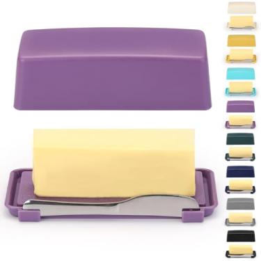 Imagem de Kyraton Manteigueira com Tampa para Bancada, Manteigueira com Faca de Manteiga Multiuso de Aço Inoxidável, Recipiente de Manteiga, Presente de Cozinha para Esposa, Mãe