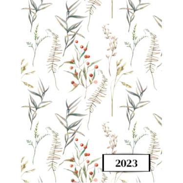 Imagem de 2023: Agenda semainier au format A4 - Année civile (Janvier à Décembre 2023) - Intervalles d'1h (7h-22h) - Contacts, jours fériés, mots de passe, ... - Une semaine sur deux pages