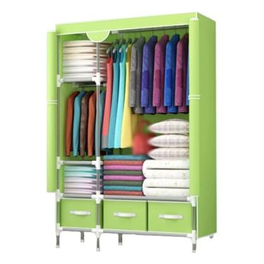 Imagem de Guarda-roupa Armário de guarda-roupa moderno autônomo rack de roupas com 3 gavetas guarda-roupa cremalheiras para quarto portátil crianças armário armário