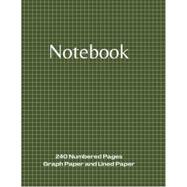 Imagem de Graph Paper Notebook: Project Workbook with 240 Numbered Pages Quad Ruled 5 x 5 Graph Paper and Lined Paper | 8.5" x 11" | PLUS Contacts Pages | For Ideas, Notes, Sketches