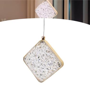 Imagem de Luminária Pendente Lustre Losango Cristal Dourado Led Pd45