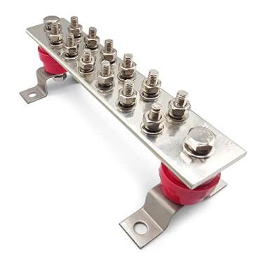 Imagem de GOUNENGNAIL - Kit de barra de barramento de terra de cobre puro/cobre estanhado montado na parede, CNBST 2011/65/UE (RoHS) e suas diretivas de alteração (12 posições terminais de cobre estanhado)