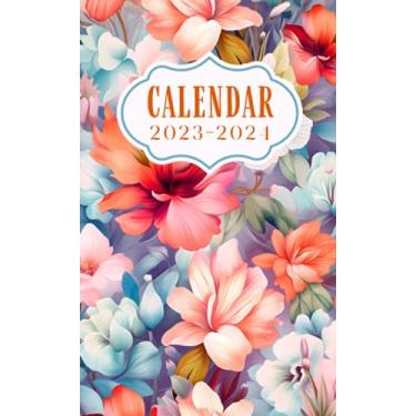 Imagem de Pocket Calendar 2023-2024 for Purse: Small Size Monthly Pocket Planner for Purse - From September 2023 To December 2024 | Model7 - Floral Botanical ... | Important Dates | Password Keeper | Notes