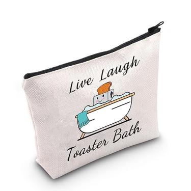Imagem de MNIGIU Funny Live Laugh Toaster Bolsa de maquiagem de banho preta humor bolsa de cosméticos divertida torradeira presente psicólogo presente, Torradeira