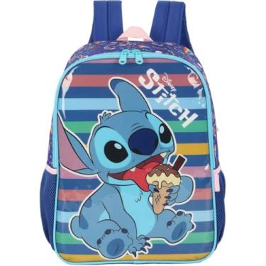 Imagem de Mochila Escolar, Stitch, Grande, Azul, Luxcel