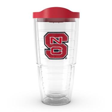 Imagem de Tervis North Carolina State Wolfpack Feito nos EUA Copo isolado de parede dupla, 680 g - Tampa vermelha, logotipo principal