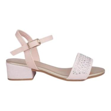 Imagem de Sandália Infantil com Salto Pampili Fancy Glitter e Strass Rosa Novo (Rosa Novo, BR, Criança de 4 a 8 anos, Numérico, P, 28)