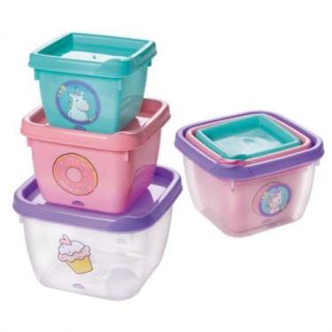 Imagem de Conjunto 3 Potes Personagens Infantil Lanche Fruta Plasútil, Conect