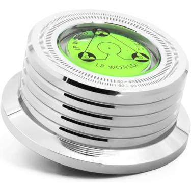 Imagem de Estabilizador de peso de gravação, grampo estabilizador de disco giratório com nível de bolha para toca-discos de vinil LP para vibração equilibrada (prata)