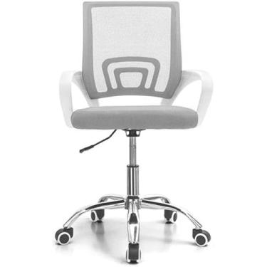Imagem de Cadeira Escritório Diretor Tela Mesh e Base Giratória Confortável (Cinza)