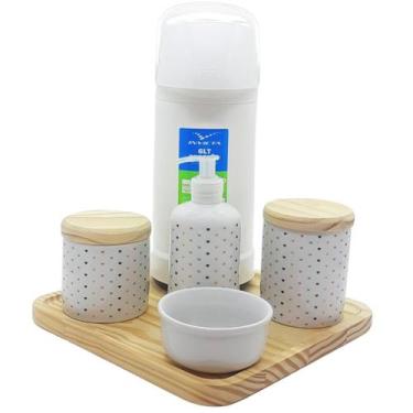Imagem de Kit higiene Poá 6 pçs - Molh. Branca - Garrafa 500ml - Pinus - Antilop