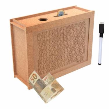 Imagem de Cofre Inteligente Cofrinho Woodbox Método Kakebo 1k 5k e 10k - Satini,
