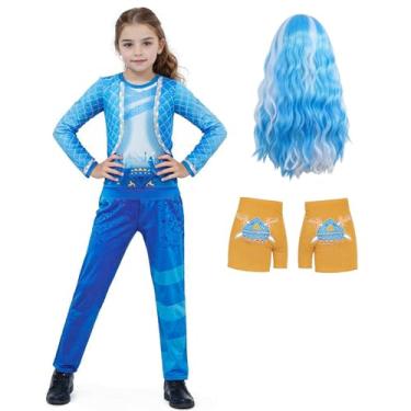 Imagem de Fantasia de princesa de filme para meninas, fantasia de festa de carnaval para crianças de 5 a 10 anos