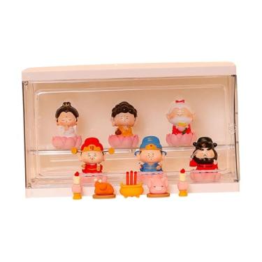 Imagem de Bothyi 6 pçs da fortuna estatueta caishen estátua housewarming artesanato mini para decoração de casa chinês feng shui escultura ornamento