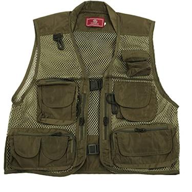 Imagem de Colete de Pesca, Colete de Pesca Ajustável Ao Ar Livre Com Vários Bolsos Colete de Pesca Com Mosca Colete Respirável de Malha Múltipla Colete Salva-vidas de Pesca para Pesca, (XL)